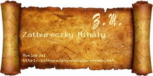 Zathureczky Mihály névjegykártya